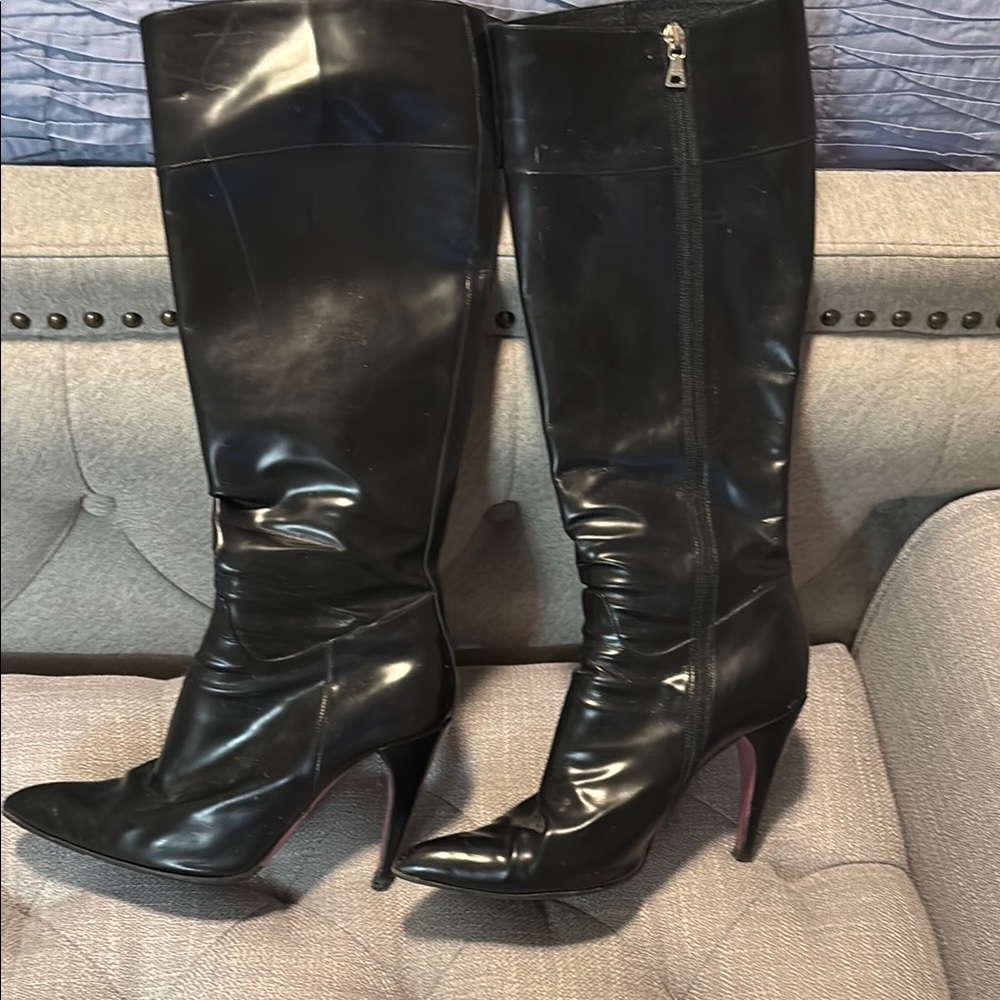 Prada Black Heeled Boots